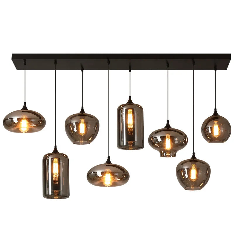 Nordic Smoke Gray Glass Chandelier