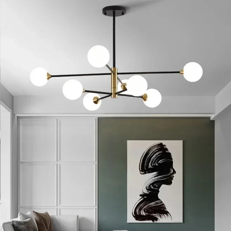 Modern Nordic Sputnik Black Chandeliers LED