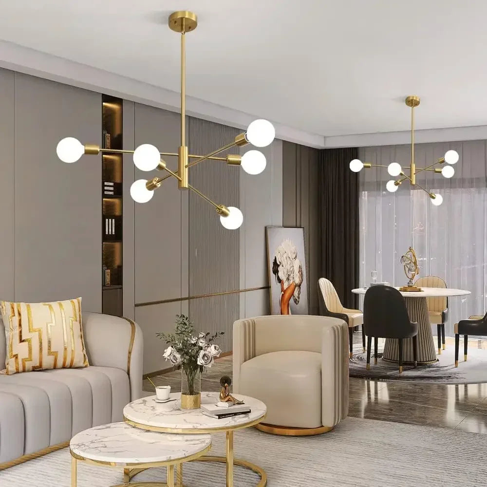 Modern Nordic Sputnik Black Chandeliers LED