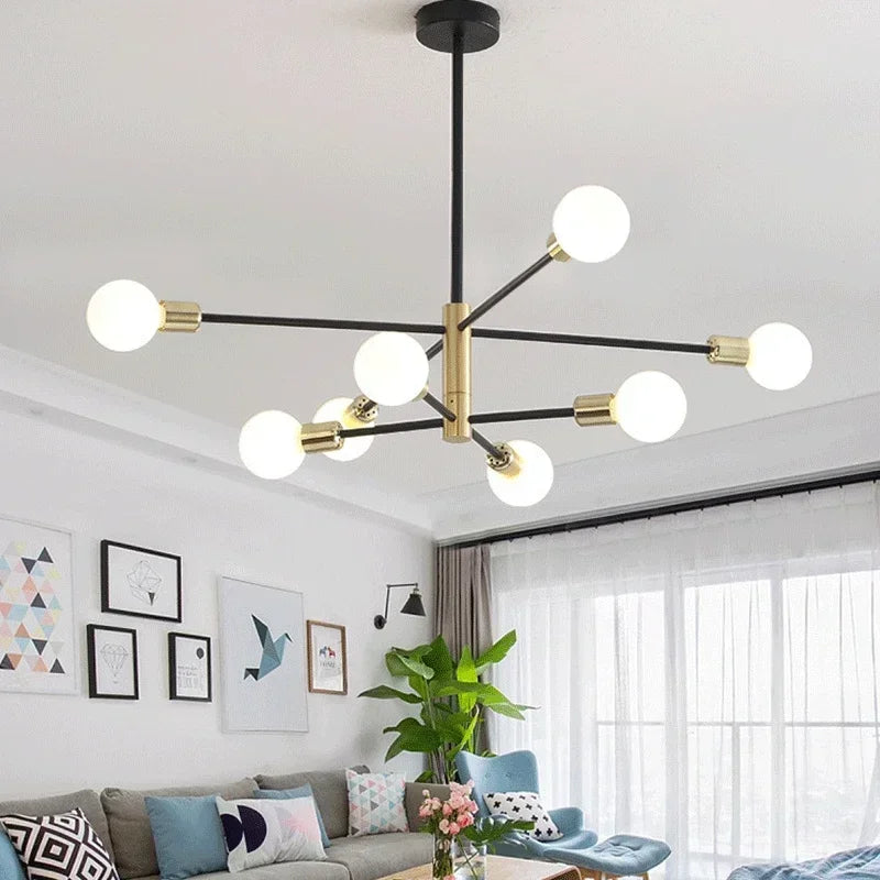 Modern Nordic Sputnik Black Chandeliers LED