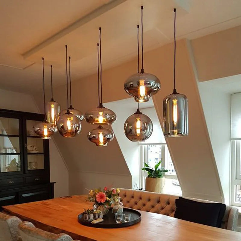 Nordic Smoke Gray Glass Chandelier