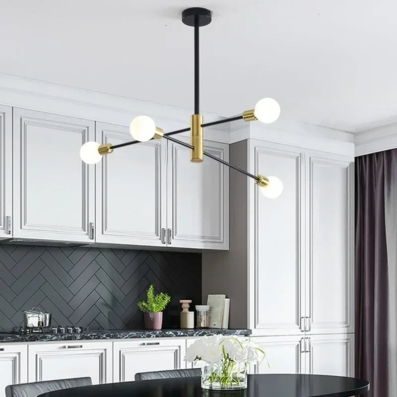 Modern Nordic Sputnik Black Chandeliers LED