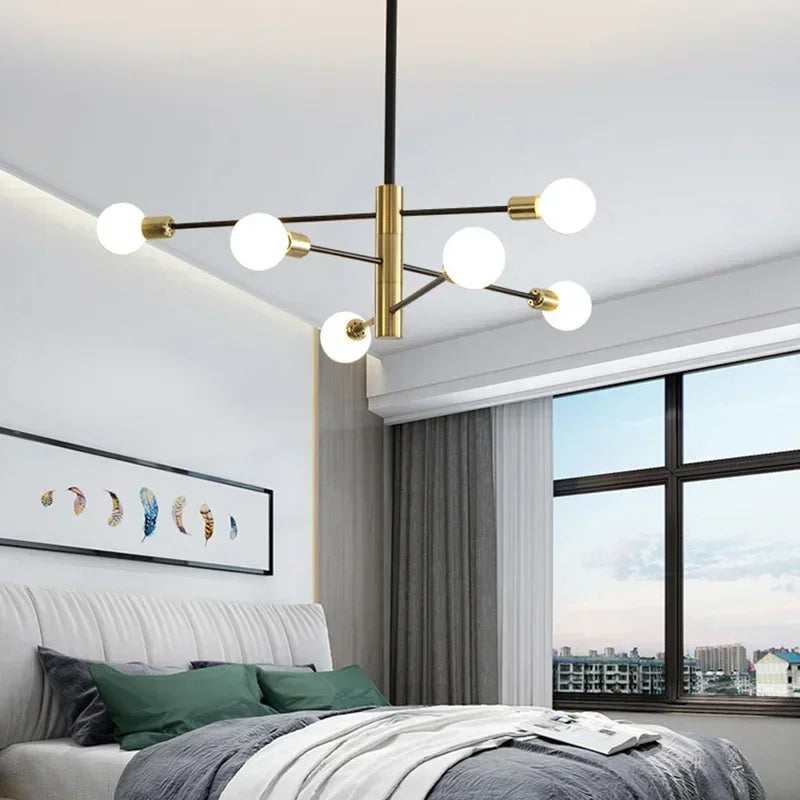 Modern Nordic Sputnik Black Chandeliers LED