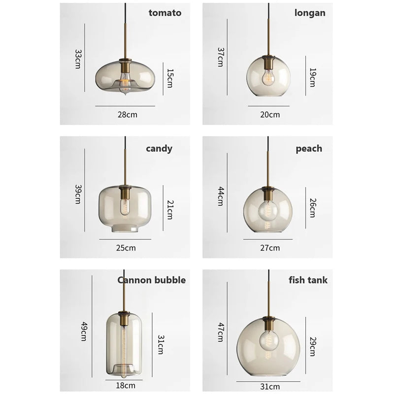 Modern hanging loft Glass lustre Pendant