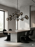 12-Light black globe chandelier